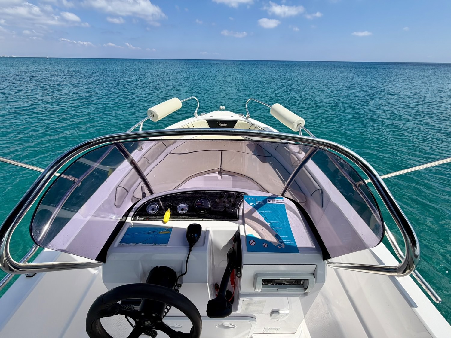 family boat driving console